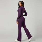 Long‑Sleeve Top & Flare Leggings 2‑Piece Active Set