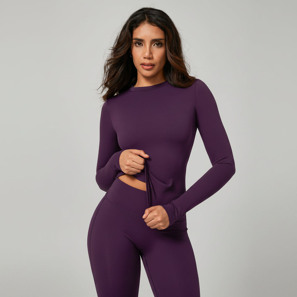 Long‑Sleeve Top & Flare Leggings 2‑Piece Active Set