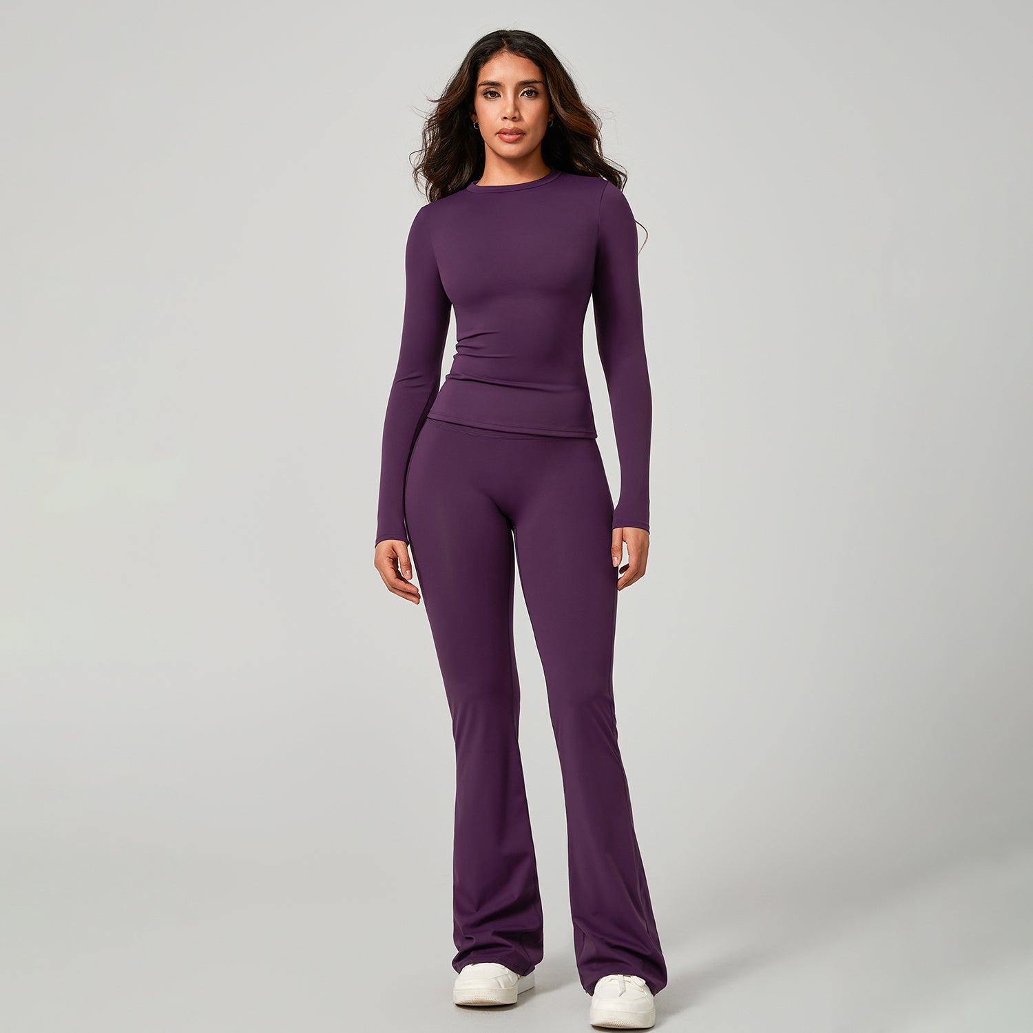 Long‑Sleeve Top & Flare Leggings 2‑Piece Active Set