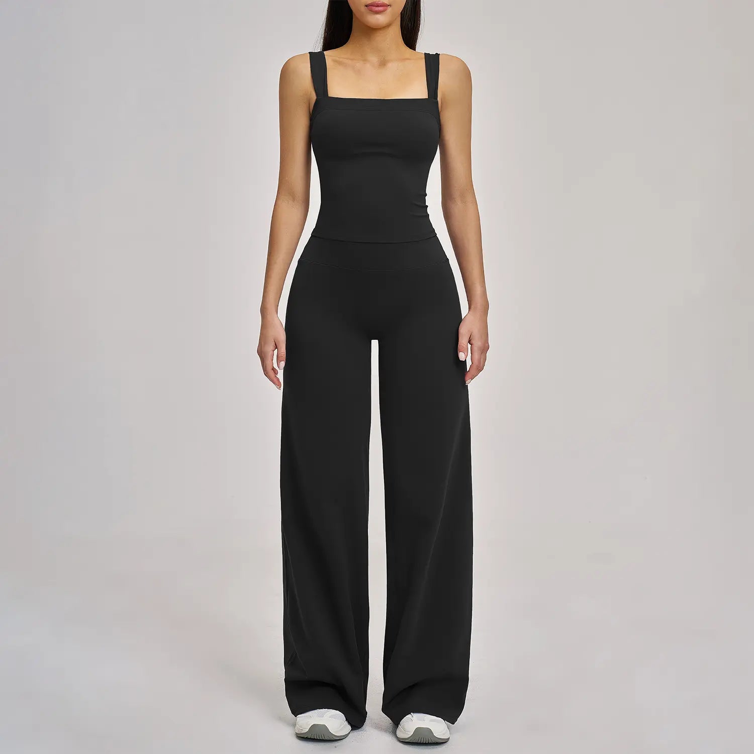 TIMEOFF Women's Cutout Hollow Back Wide Leg Shaping Yoga Jumpsuit