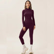 Mock Neck Long Sleeve Top & High Waist Leggings Active Set
