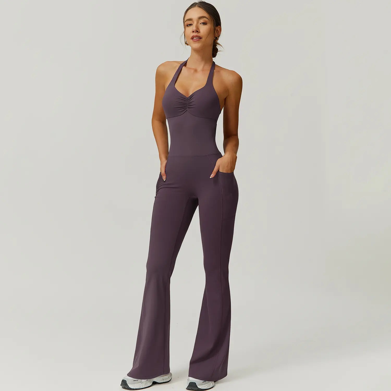 TimeOFF Women's Halter Neck Jumpsuit