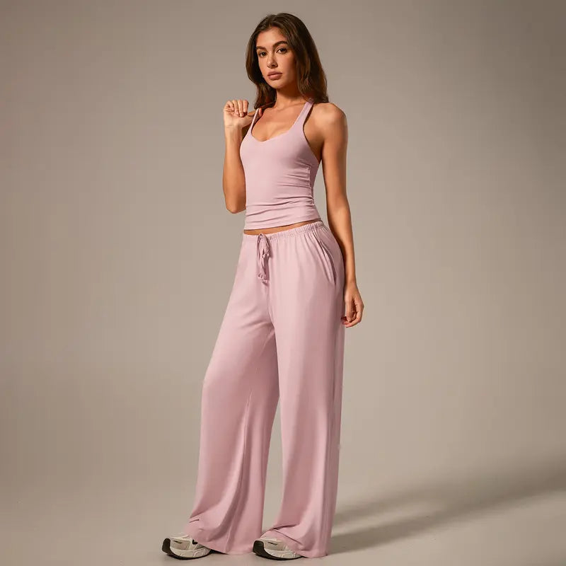 TIMEOFF Women's 2-Piece Sleeveless Activewear Set