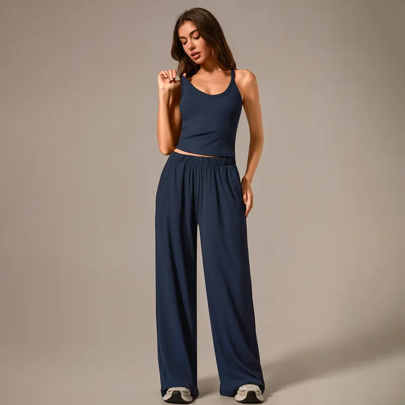 TimeOFF Women's Ribbed Two-Piece Set