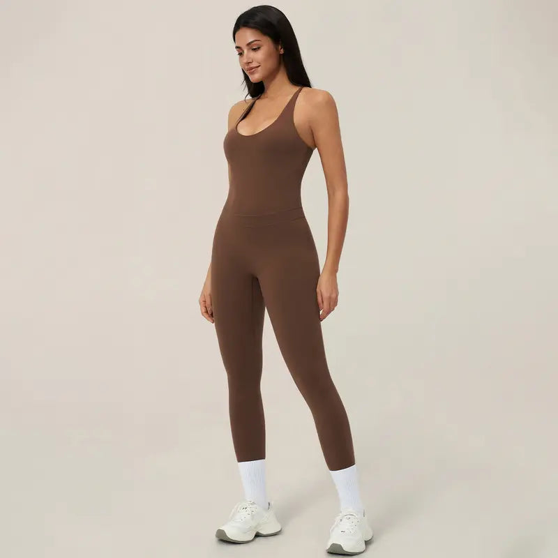 TimeOFF Women's Seamless Athletic Jumpsuit