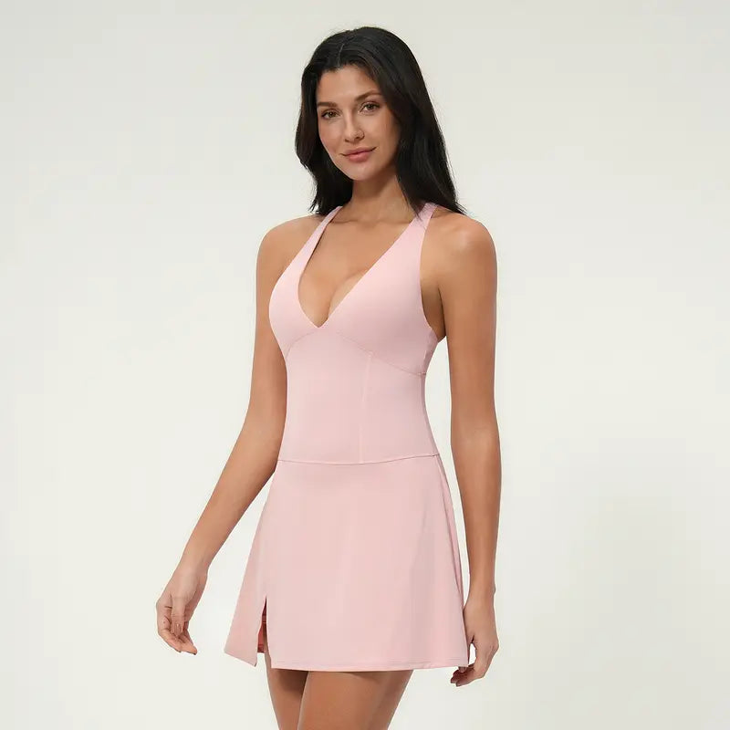 TIMEOFF Women's Criss-Cross Stretchy Athletic Sports Dress