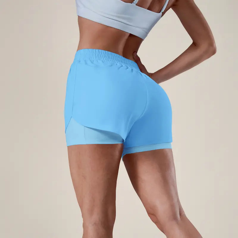 TIMEOFF Women's 2-in-1 High Waist Quick-Dry Athletic Shorts