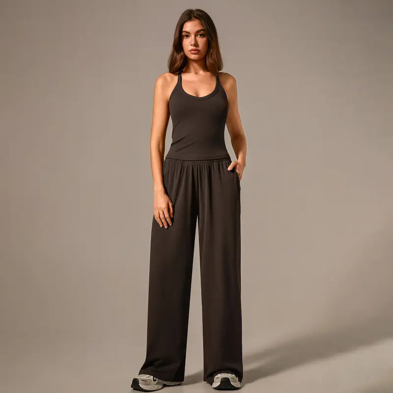 TimeOFF Women's Ribbed Two-Piece Set