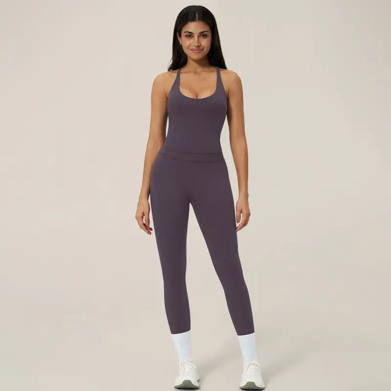 TimeOFF Women's Seamless Athletic Jumpsuit