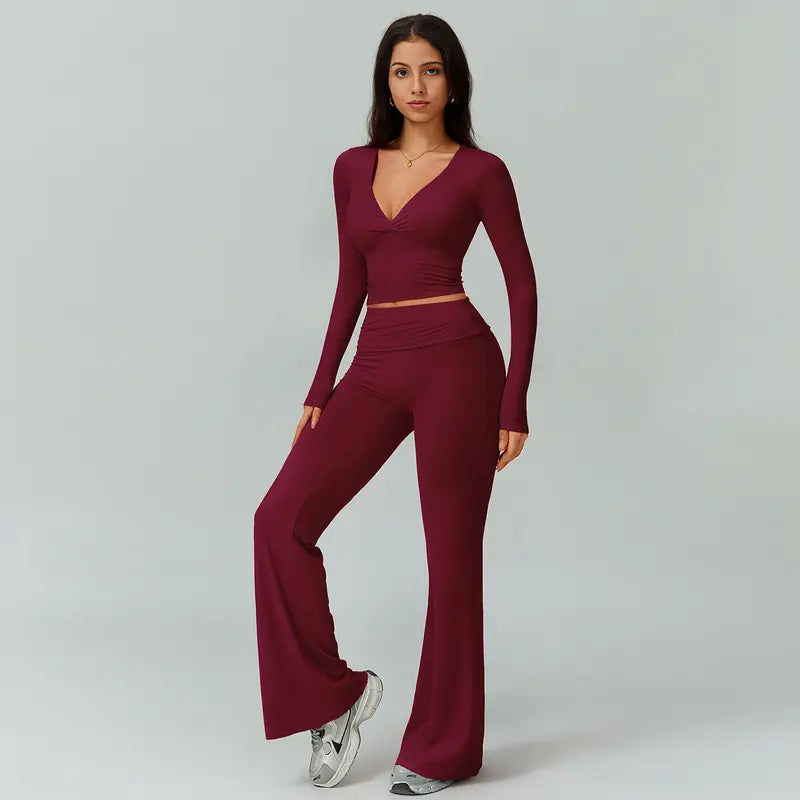 TIMEOFF Women's 2-Piece High Stretch Sporty Activewear Set