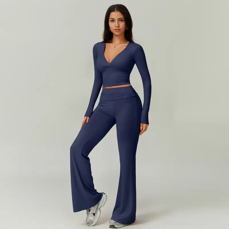 TIMEOFF Women's 2-Piece High Stretch Sporty Activewear Set