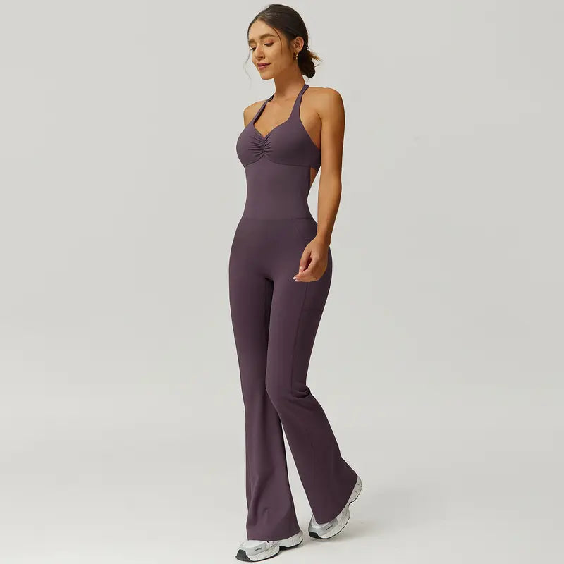 TimeOFF Women's Halter Neck Jumpsuit