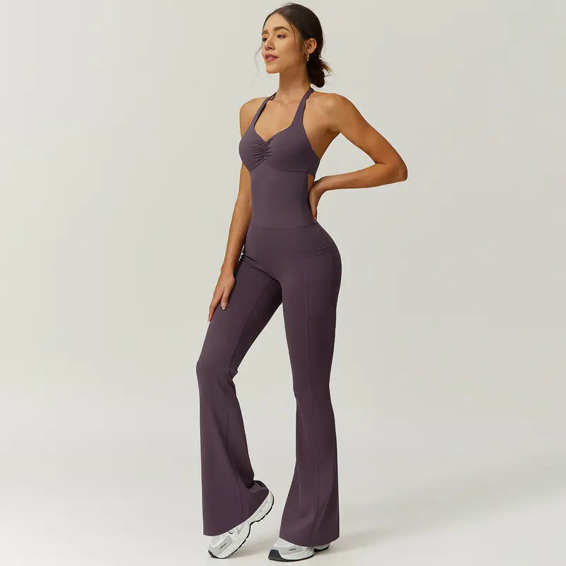 TimeOFF Women's Halter Neck Jumpsuit