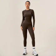 Long Sleeve Slim Top & High Waist Leggings Active Set