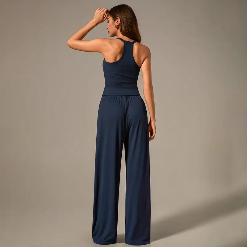 TimeOFF Women's Ribbed Two-Piece Set