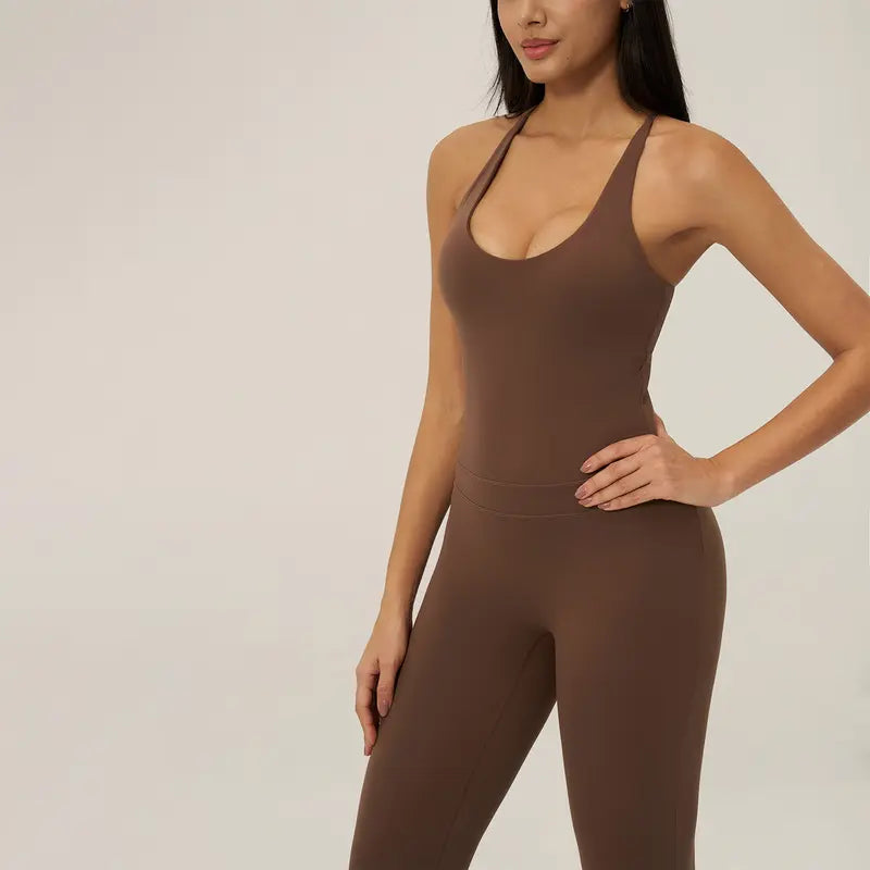 TimeOFF Women's Seamless Athletic Jumpsuit
