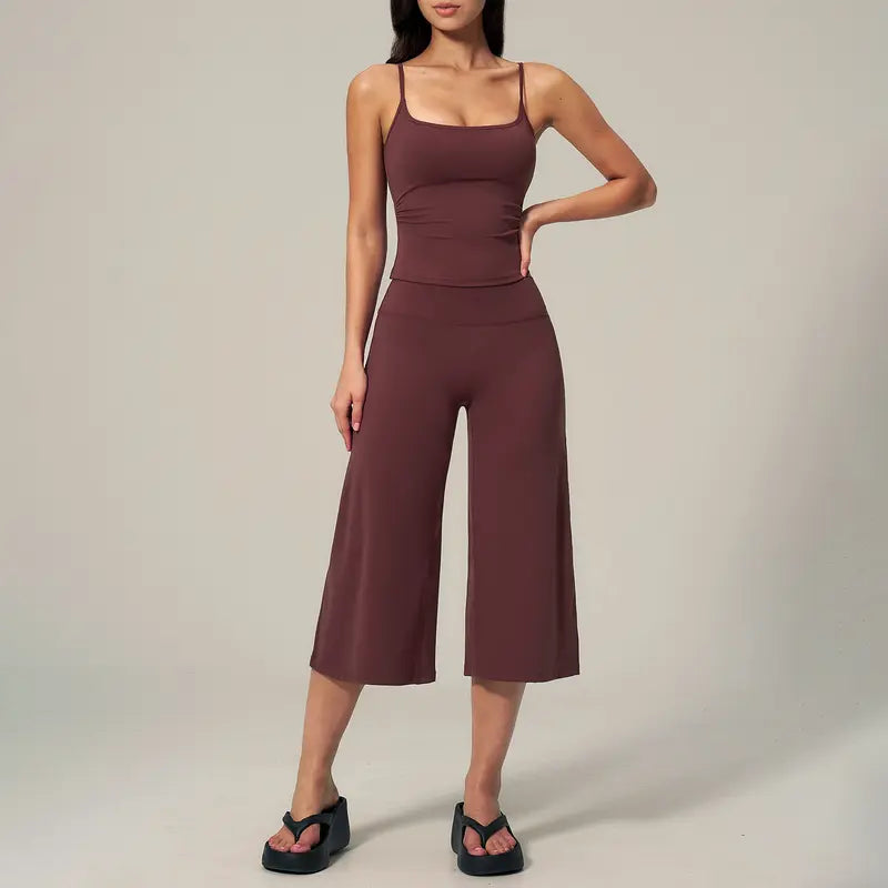 TIMEOFF Women's 2‑Piece Adjustable Strap Workout Set