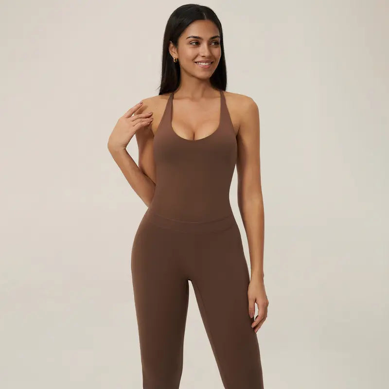TimeOFF Women's Seamless Athletic Jumpsuit