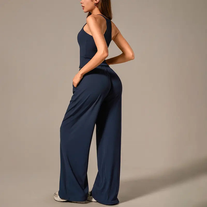 TimeOFF Women's Ribbed Two-Piece Set