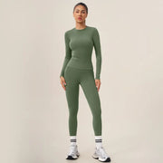 Long Sleeve Slim Top & High Waist Leggings Active Set