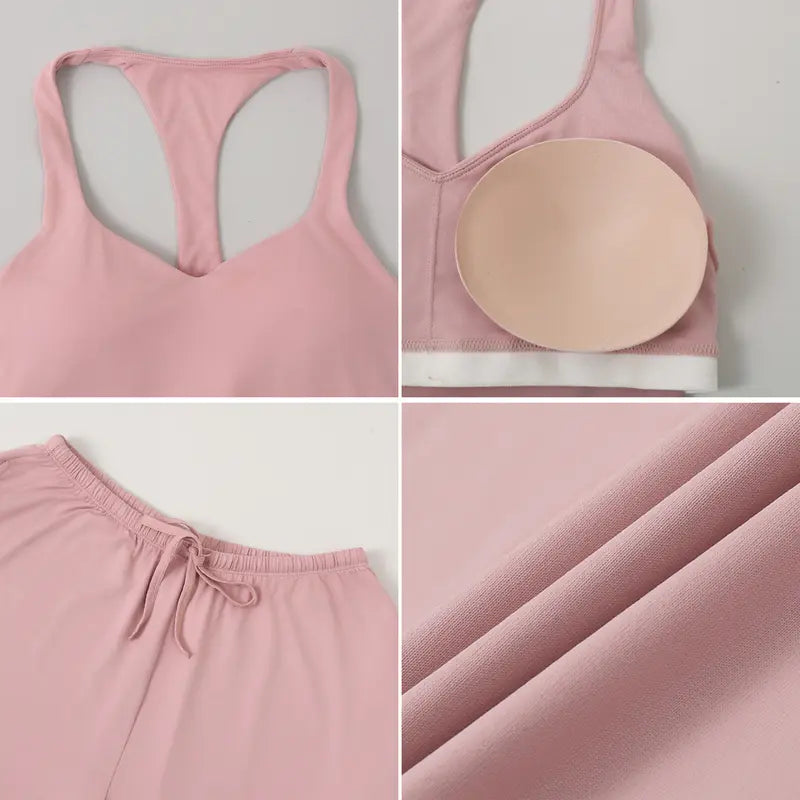 TIMEOFF Women's 2-Piece Sleeveless Activewear Set